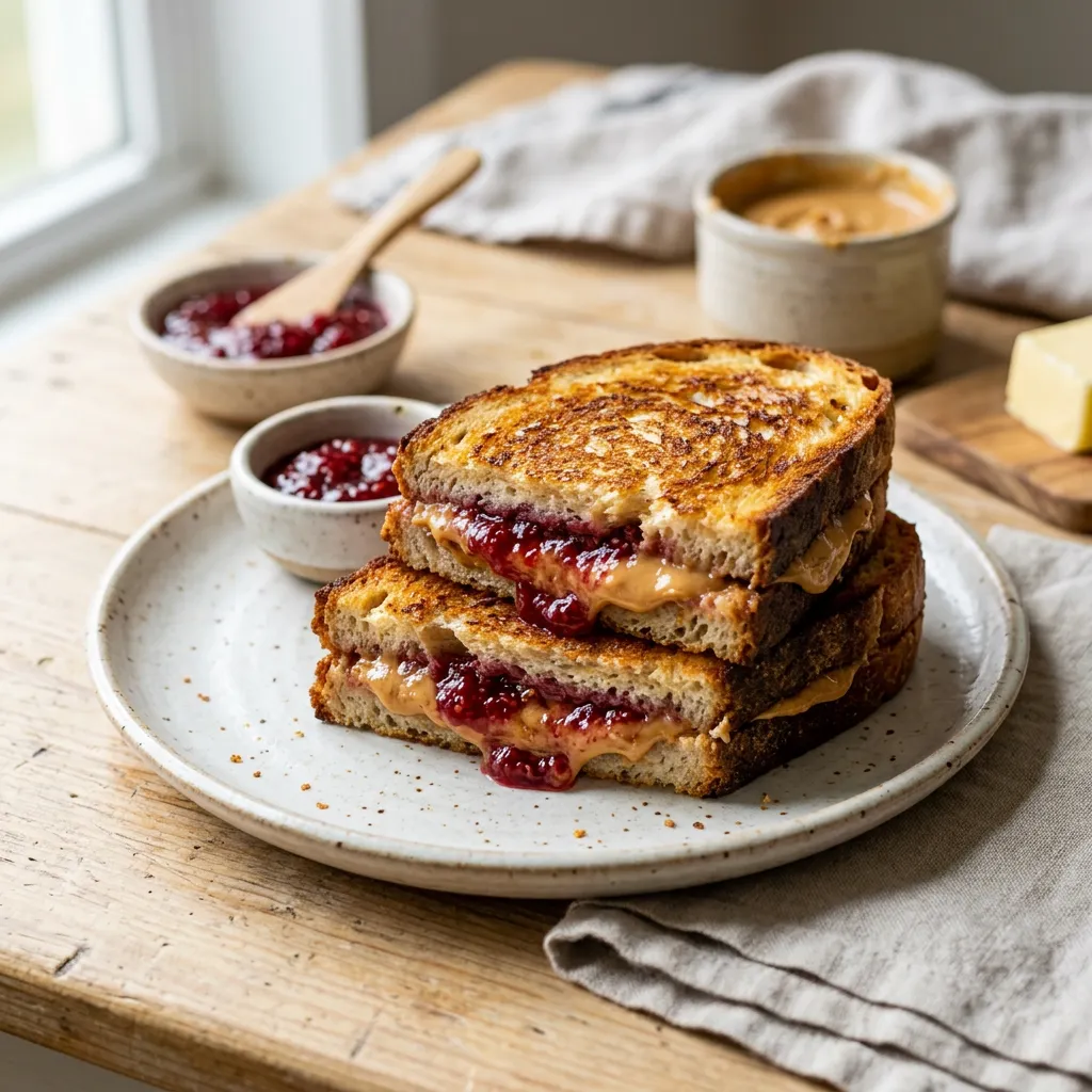 Finished Gourmet Peanut Butter and Jelly Sandwich Recipe dish