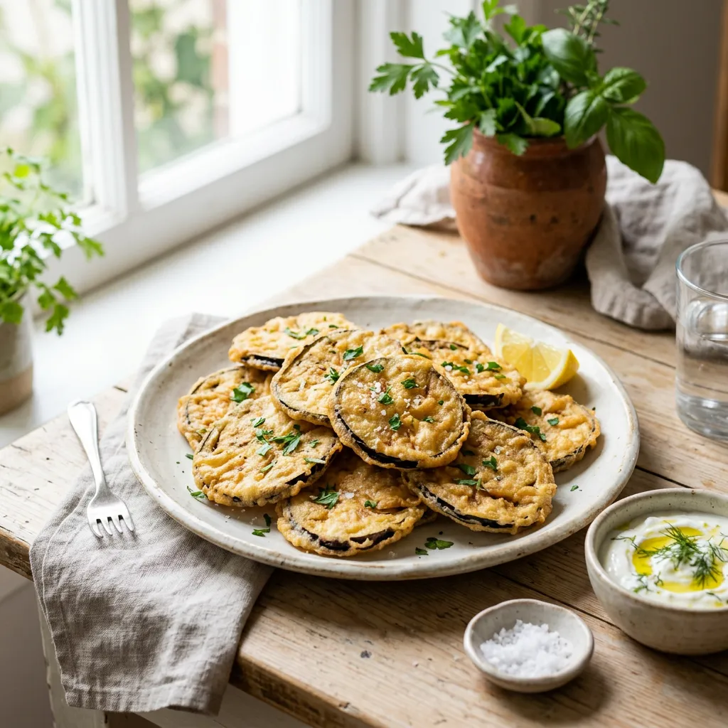 Greek Batter-Fried Eggplant