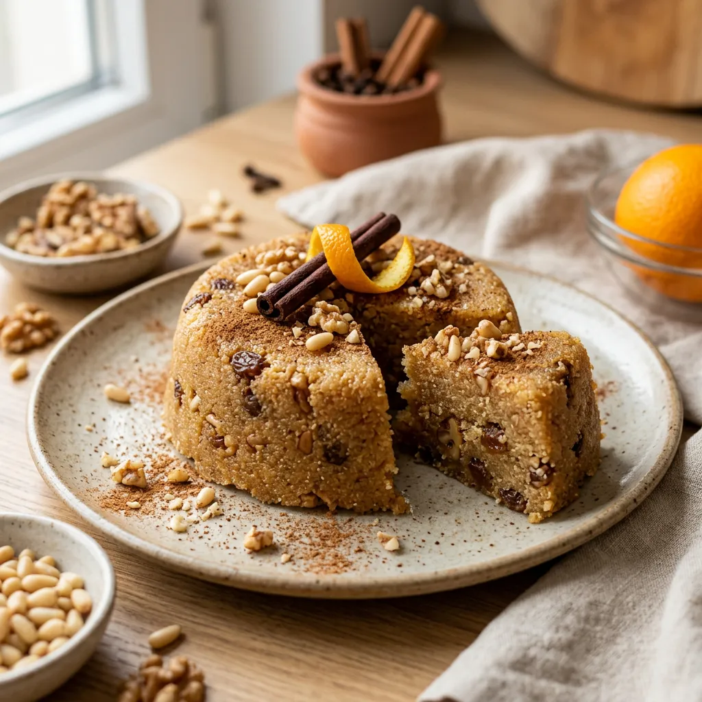 Greek Halva: Semolina Pudding With Raisins and Nuts