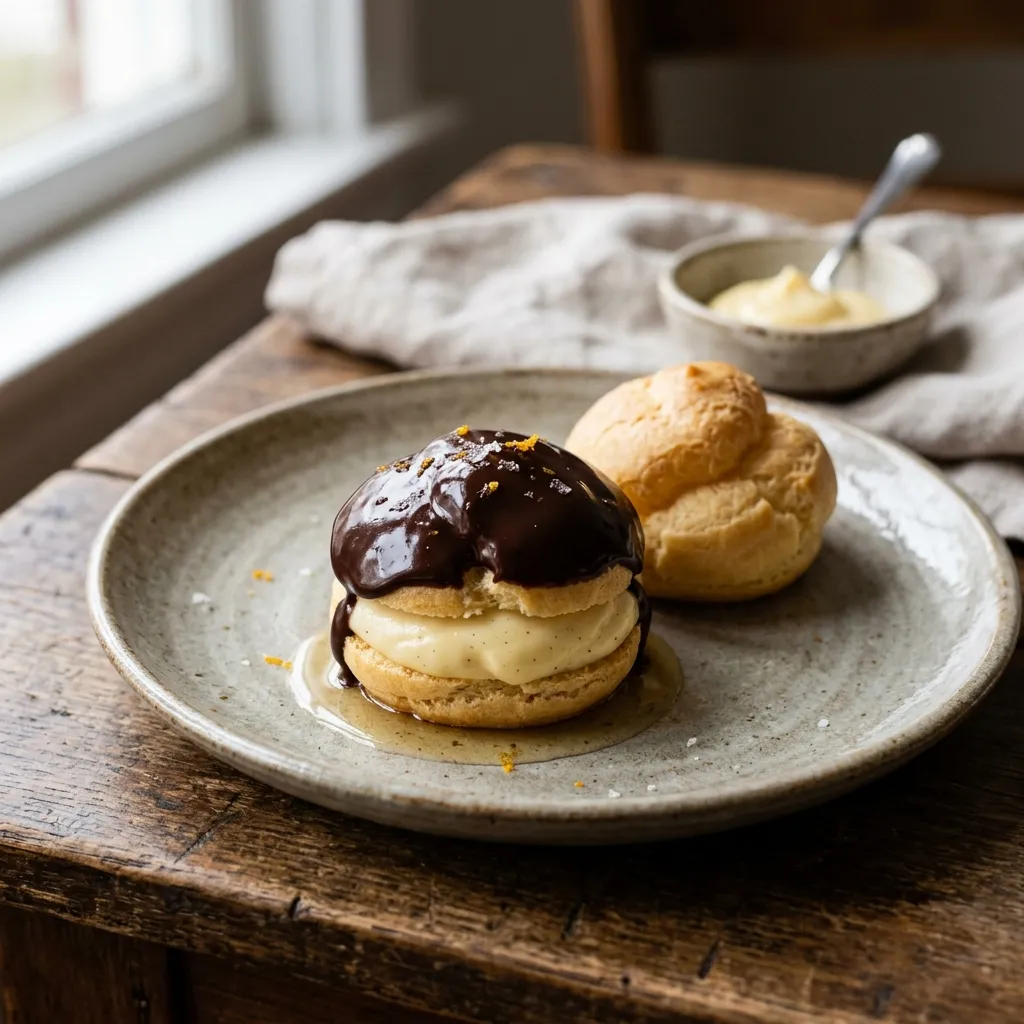 Greek Kok Chocolate Cream Puffs