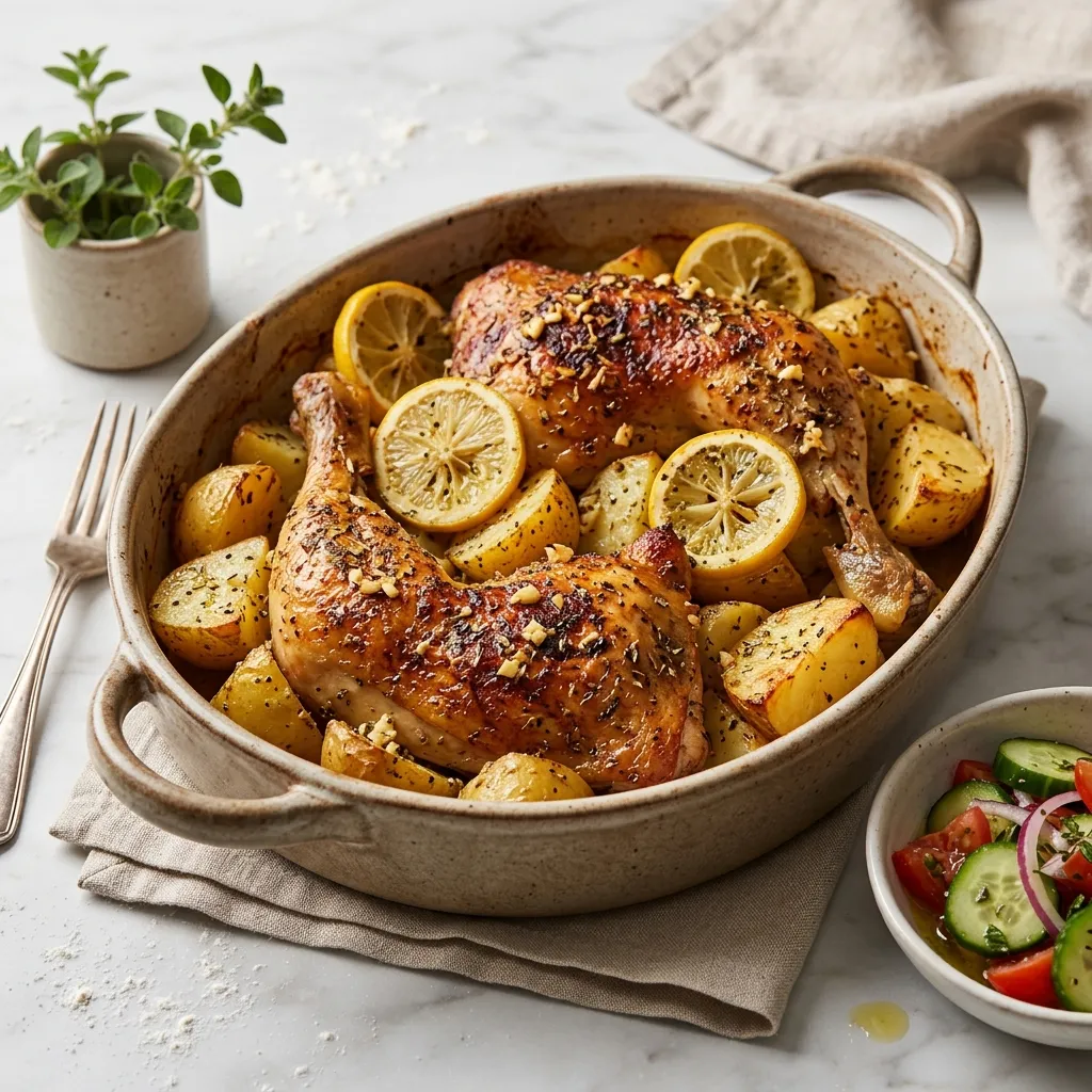 Greek Lemon-Garlic Chicken (Kotopoulo Skorthato)