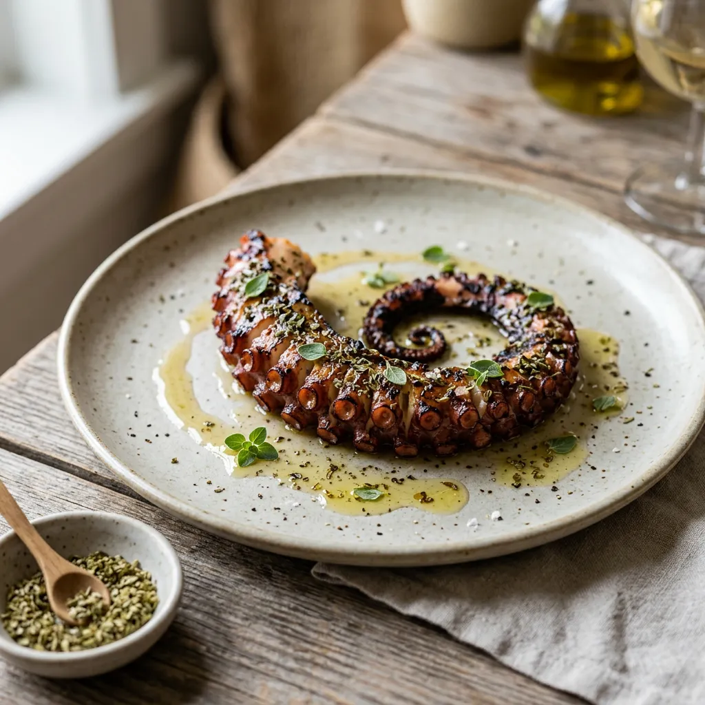 Greek Marinated Octopus in Oil and Vinegar