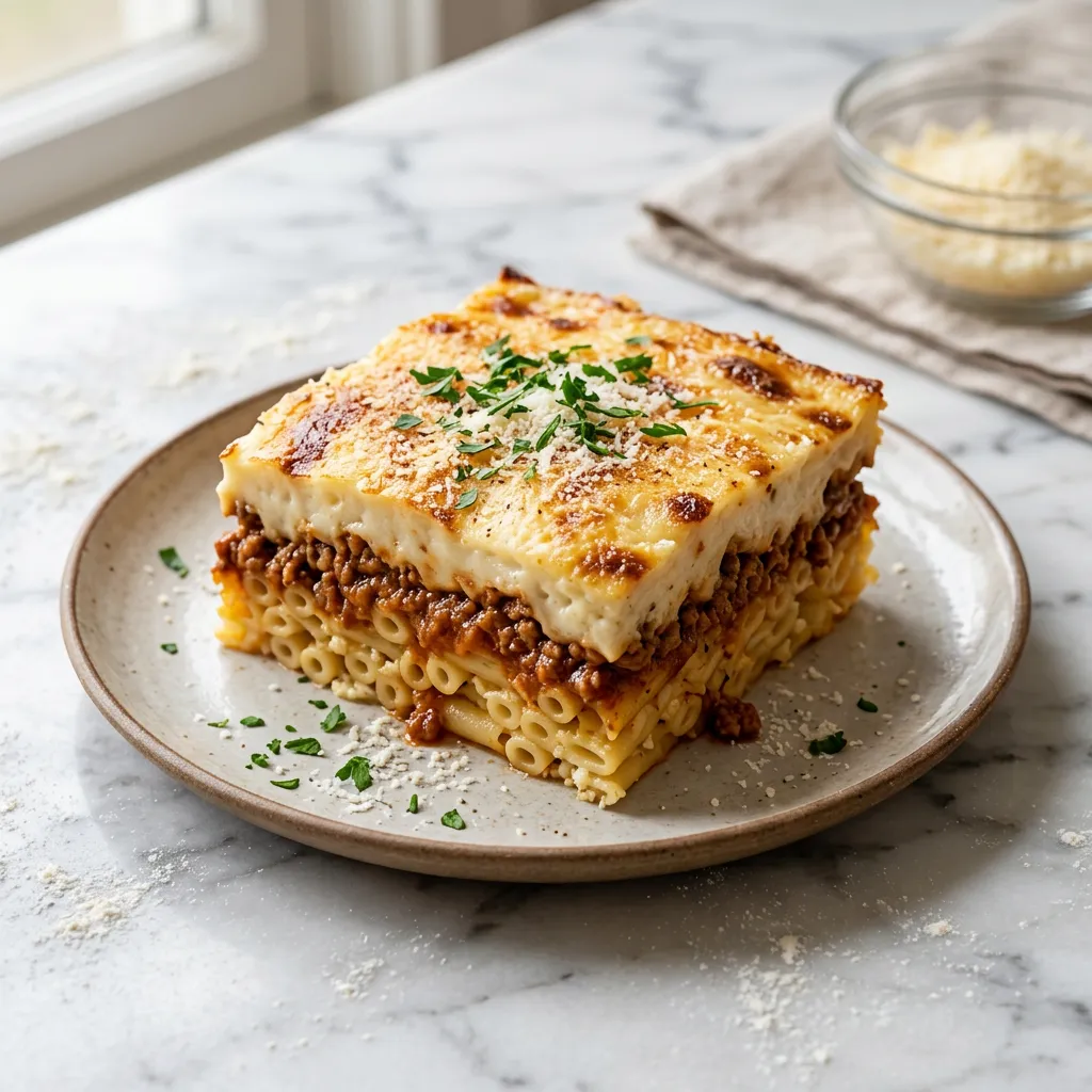 Greek Pastitsio: Baked Pasta With Meat and Béchamel