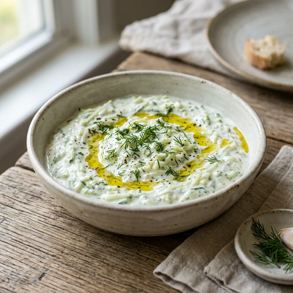 Greek Yogurt-Cucumber Sauce - German Tsatsiki