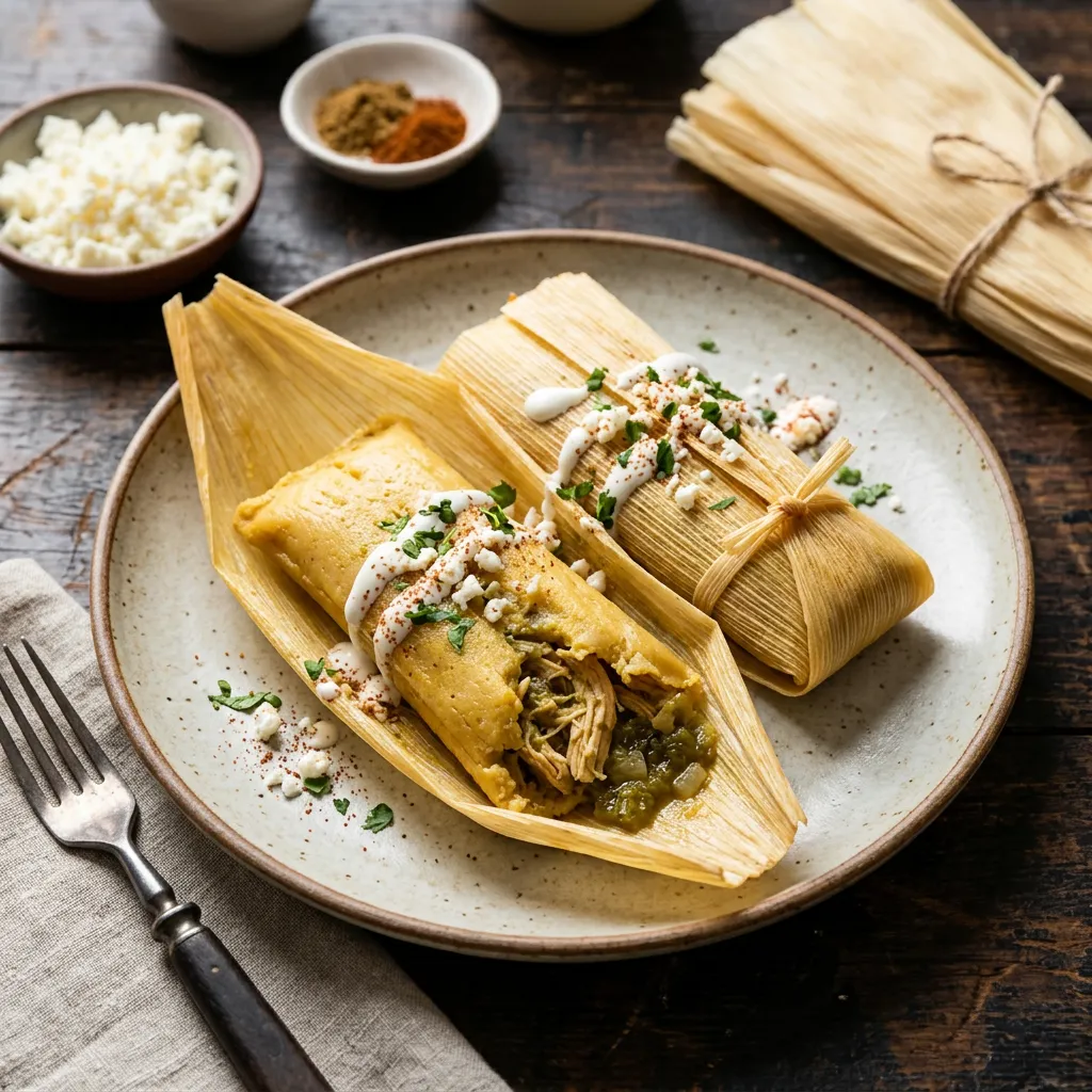 Green Chile and Chicken Tamales