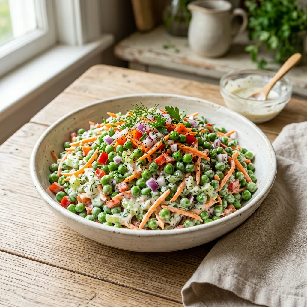 Green Pea Salad With Easy Creamy Dressing