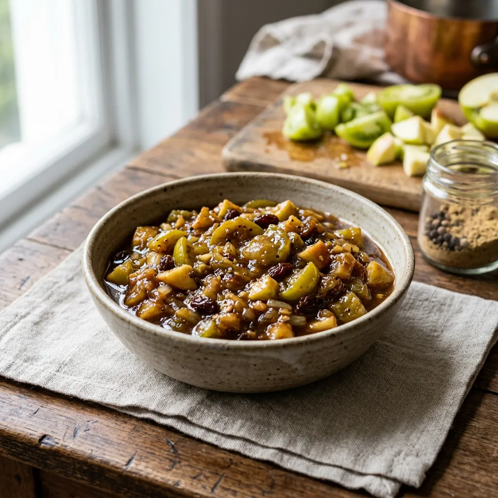 Green Tomato and Apple Chutney