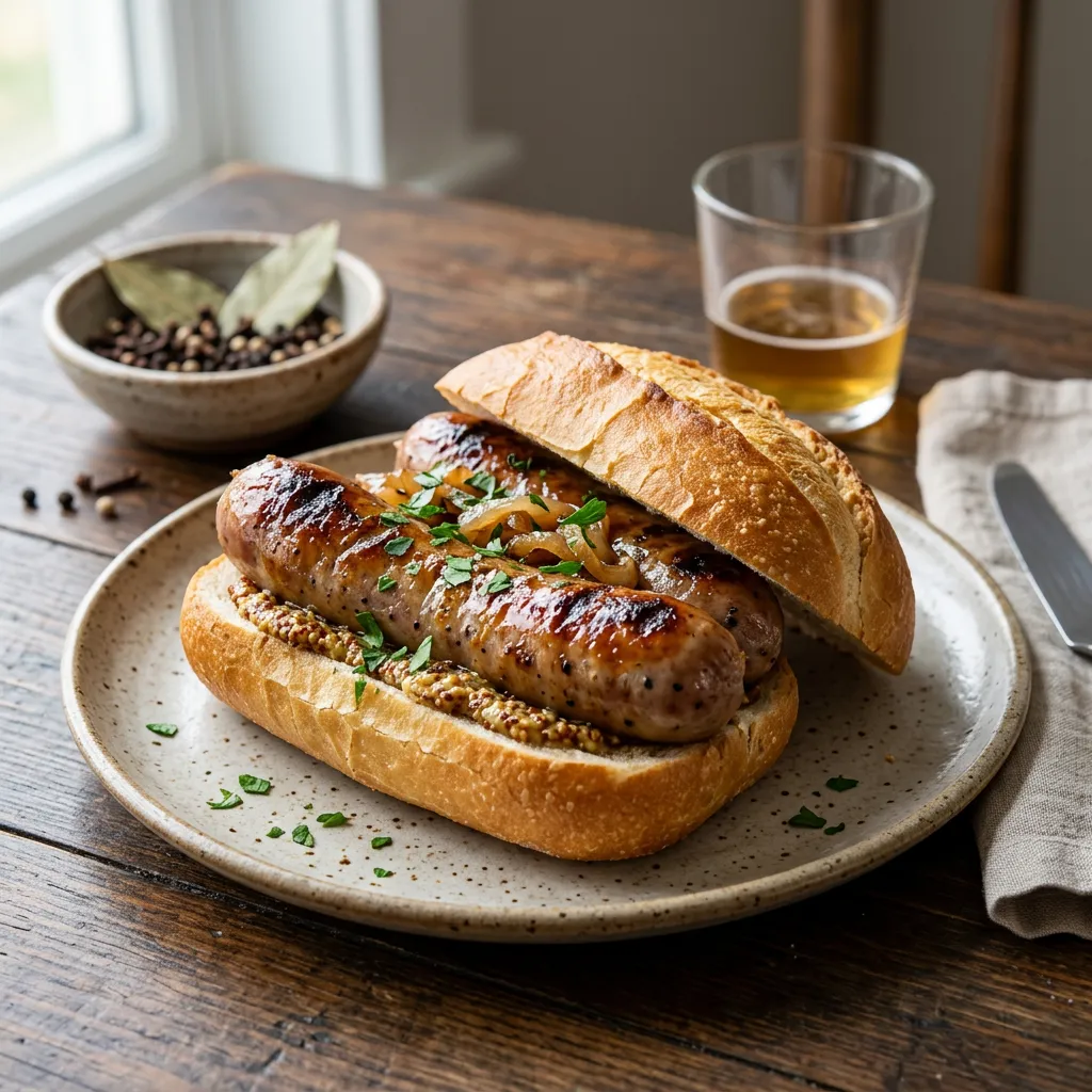 Grilled Beer-Braised Bratwurst