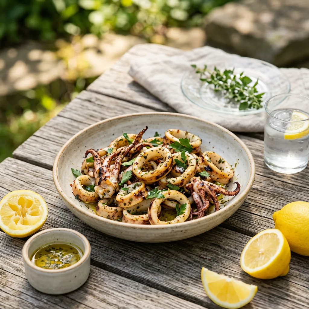 Grilled Calamari - Kalamari tis Skaras