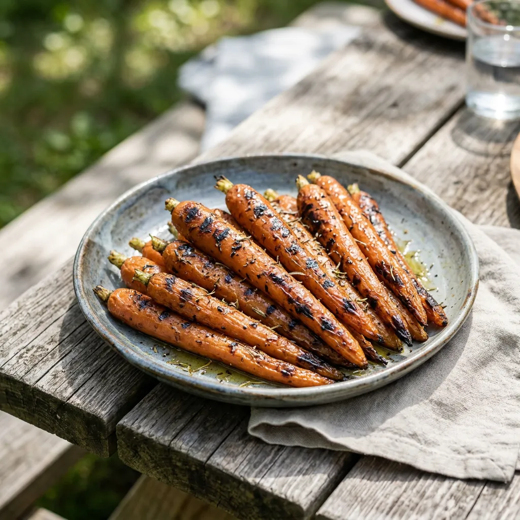 Finished Grilled Carrots dish