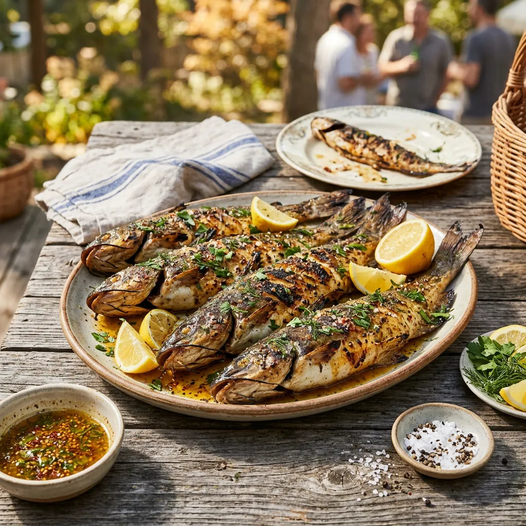 Finished Grilled Catfish With Lemon Juice dish