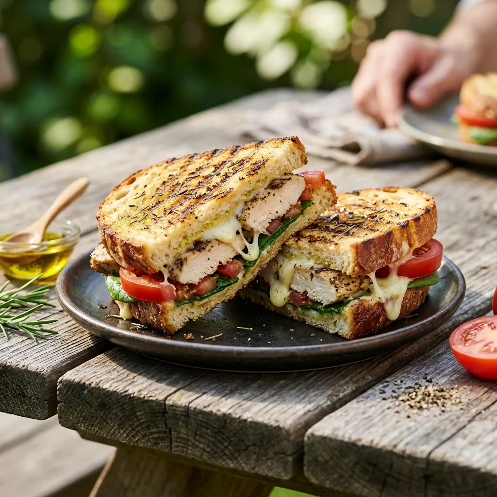 Grilled Chicken and Mozzarella Panini