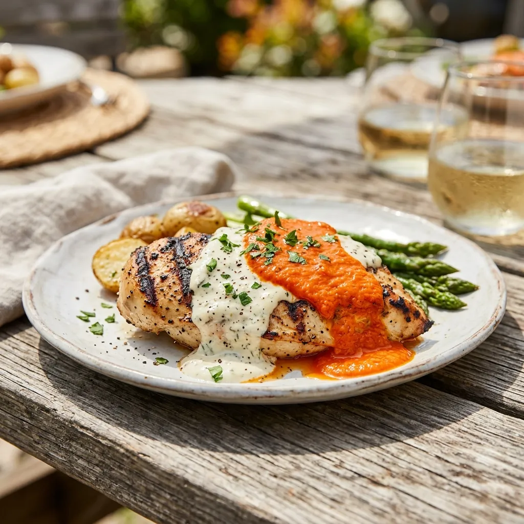 Grilled Chicken With Goat Cheese Sauce
