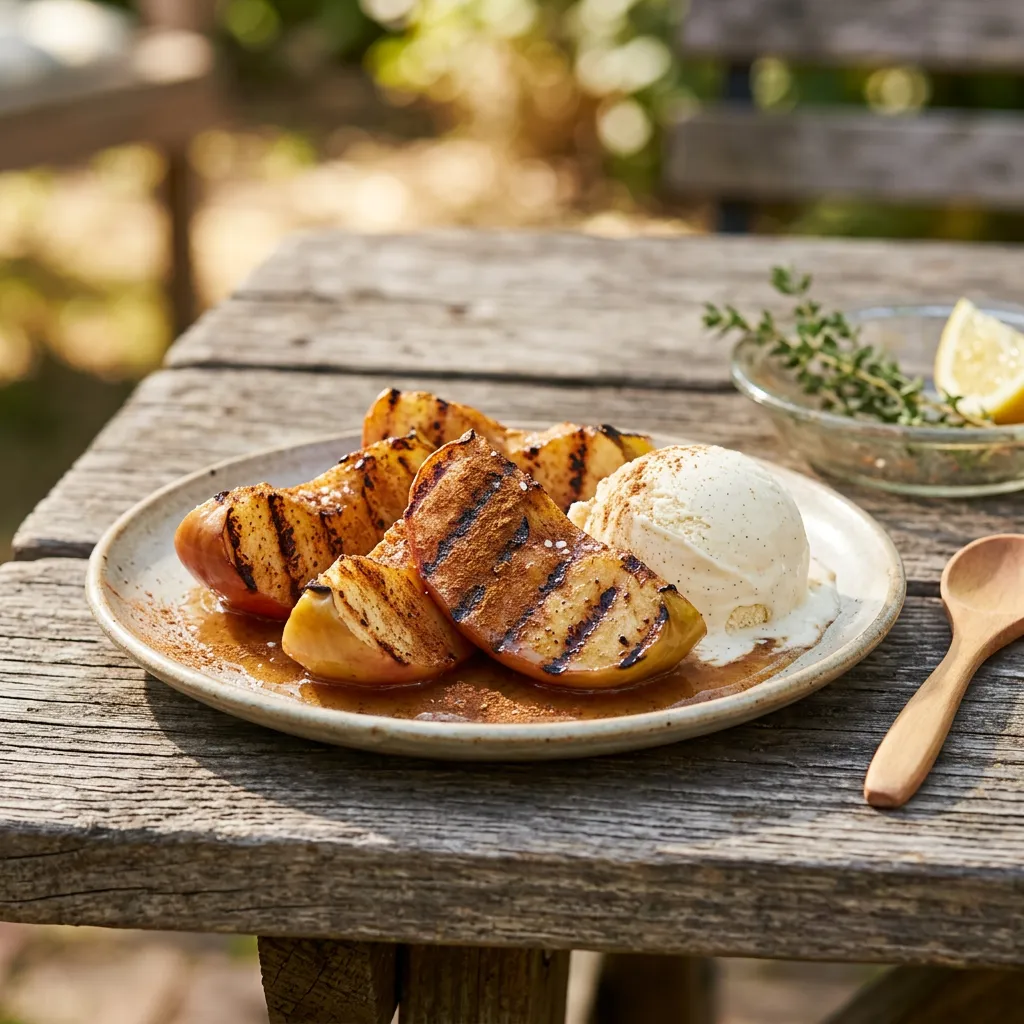 Finished Grilled Cinnamon Apples dish