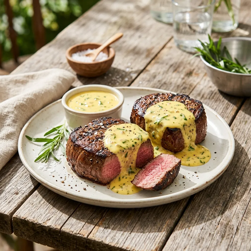 Grilled Filet Mignon with Bearnaise Sauce