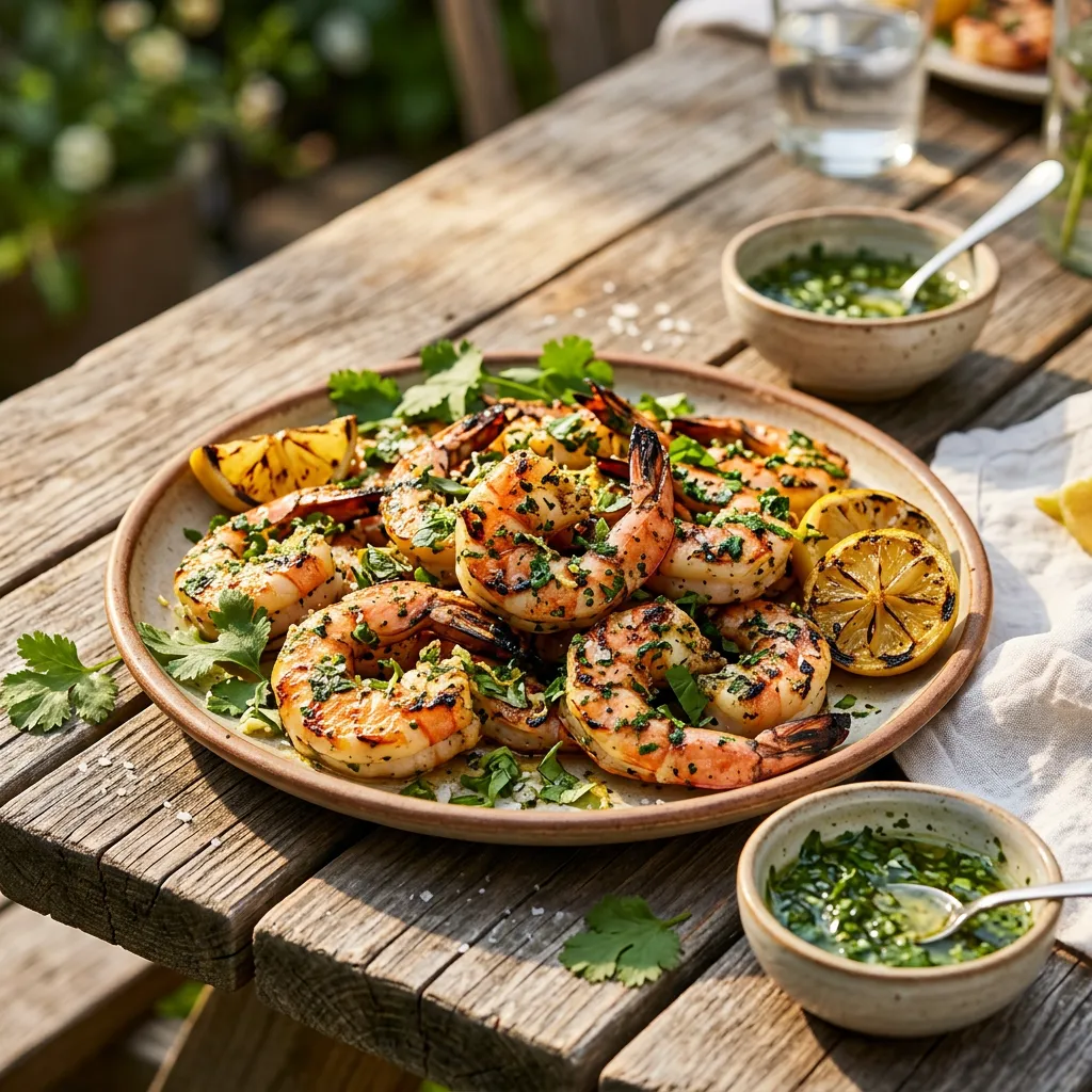 Grilled Jumbo Shrimp With Lemon-Herb Marinade