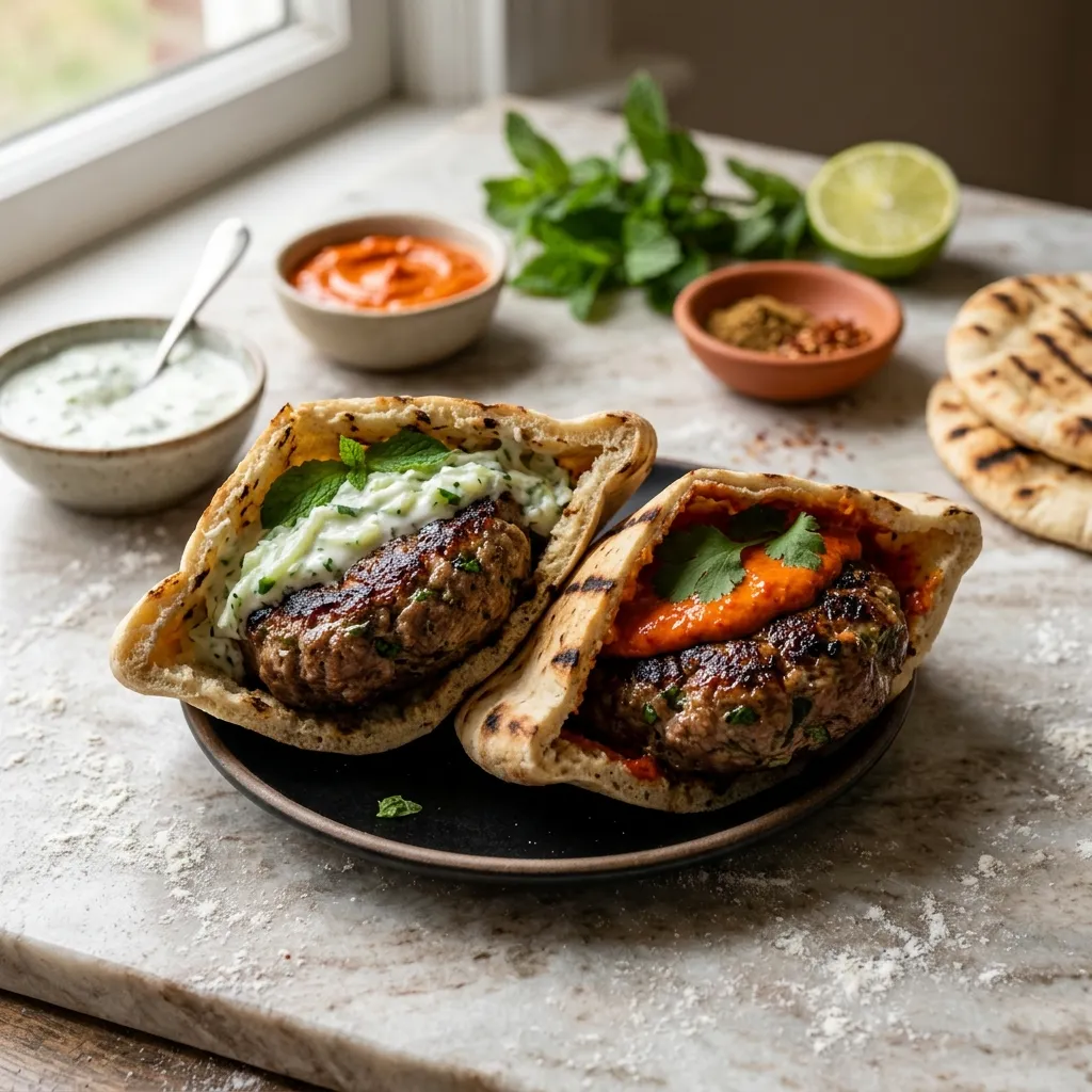 Grilled Lamb Burgers With Mint