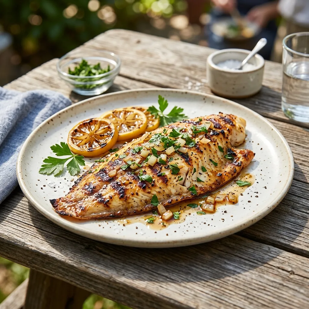 Grilled Lemon and Balsamic Sole Fillets