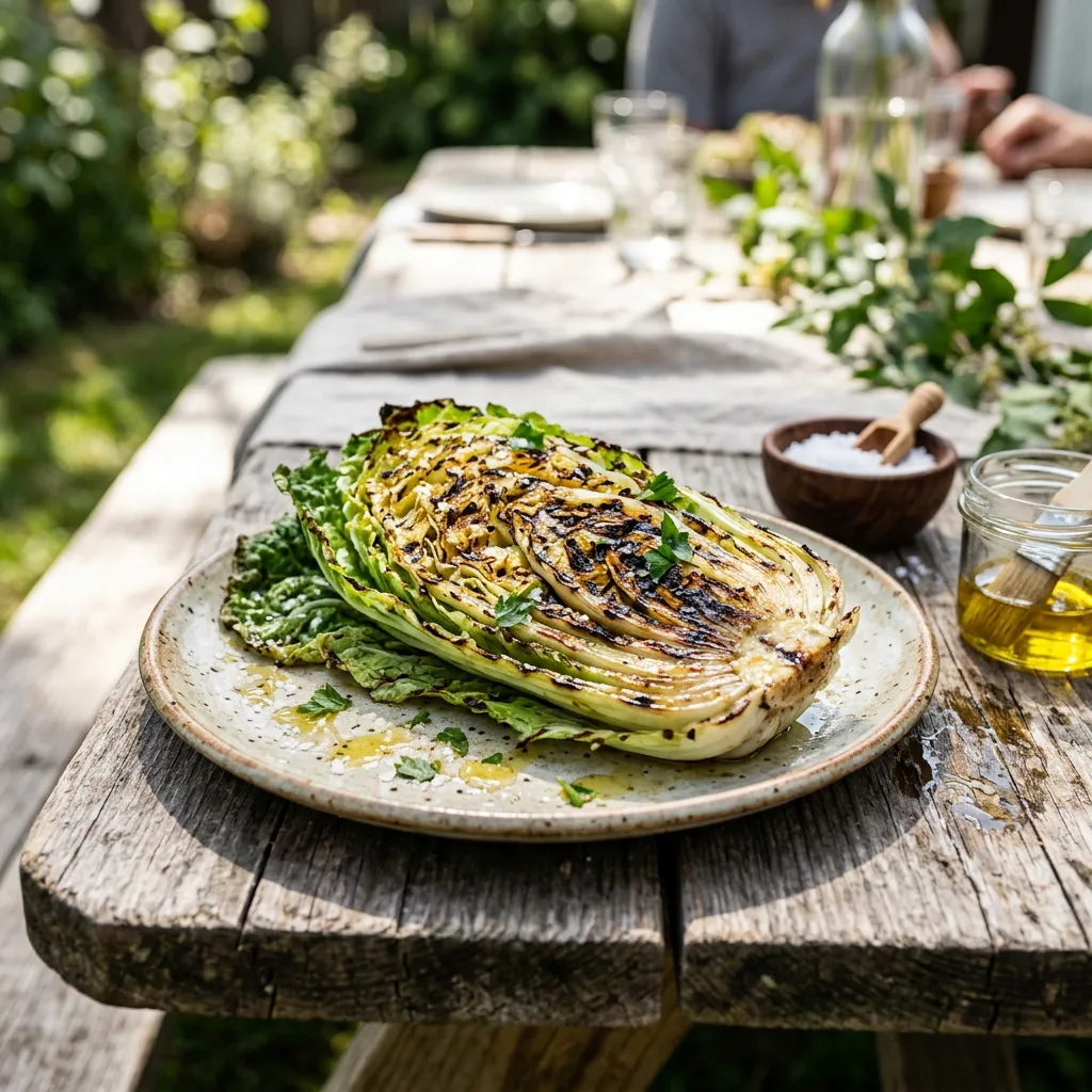 Finished Grilled Napa Cabbage Recipe dish