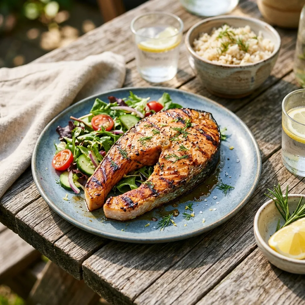 Grilled or Baked Salmon or Tuna Steaks