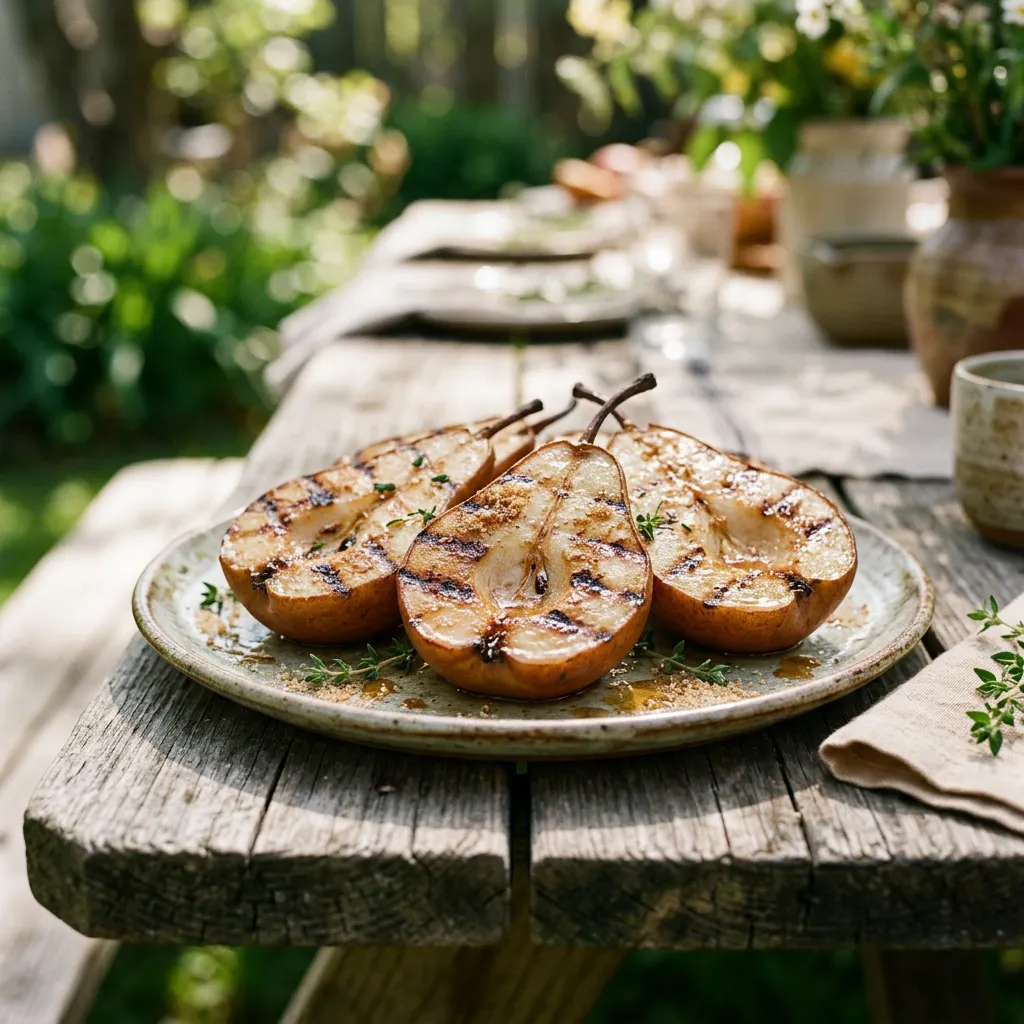 Finished Grilled Pears dish