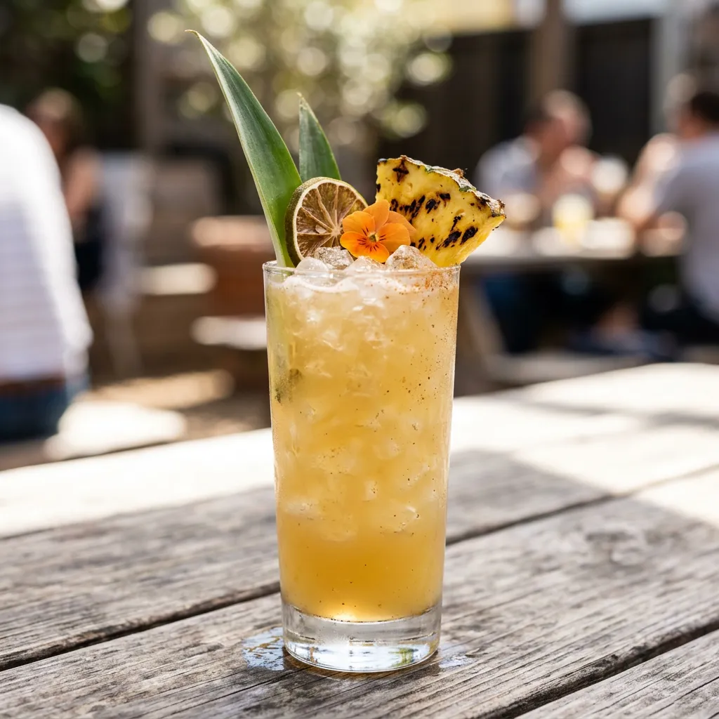 Grilled Pineapple Chartreuse Swizzle