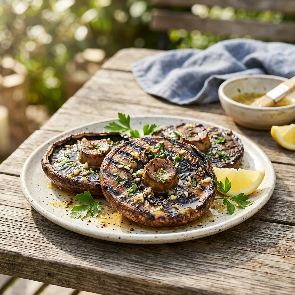 Grilled Portobello Mushrooms With Garlic Butter