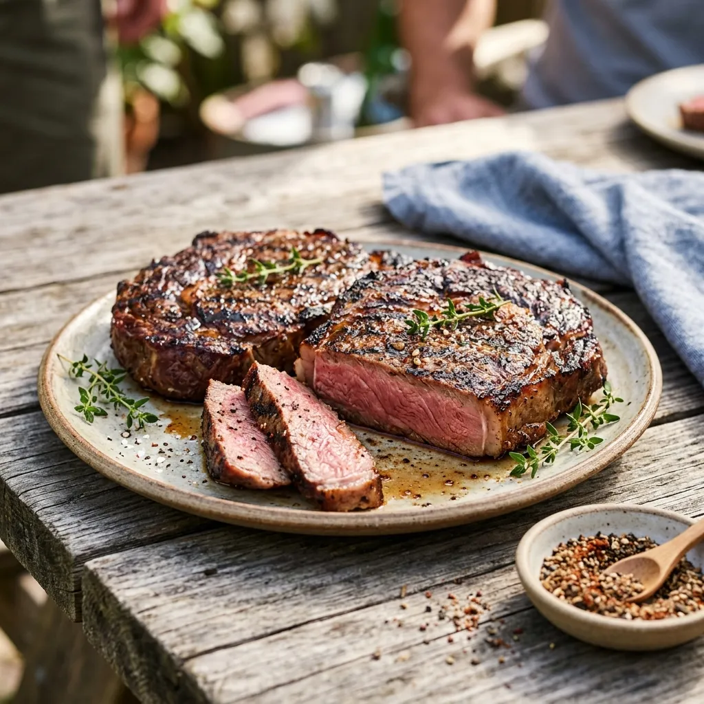 Grilled Rib-Eye Steaks