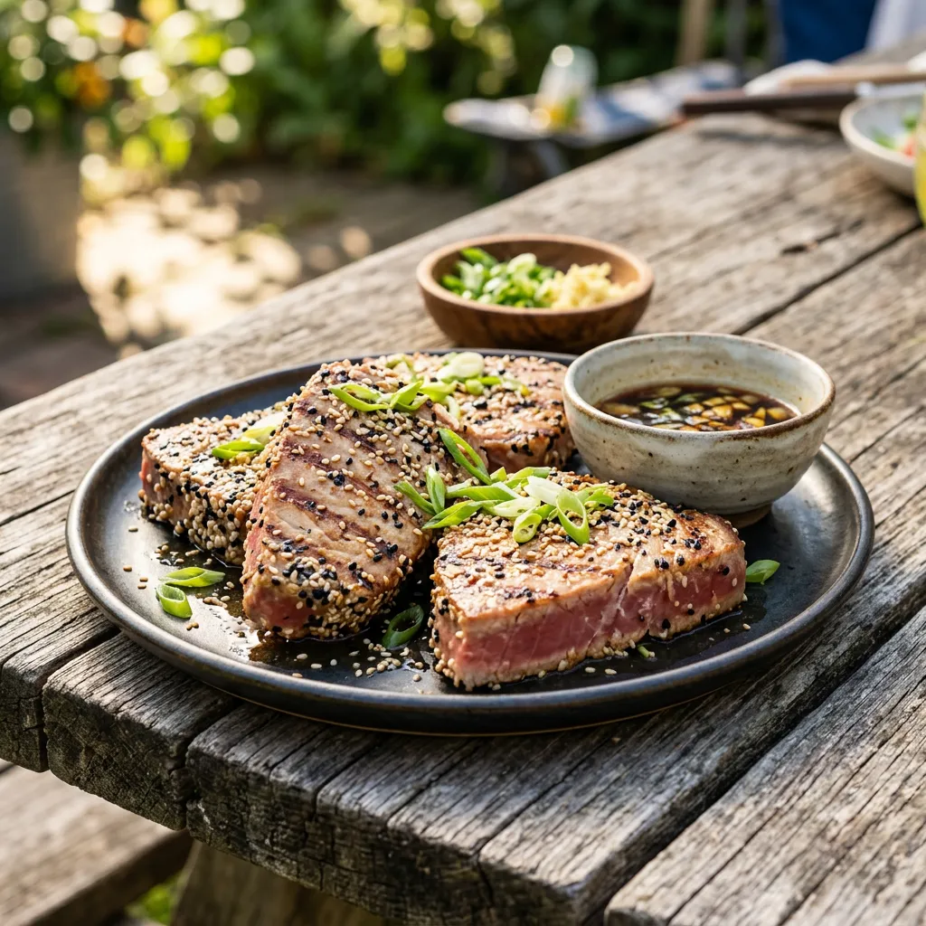 Grilled Sesame-Crusted Tuna Steaks