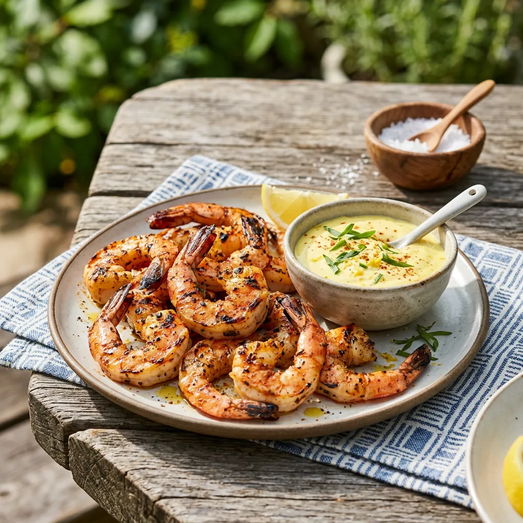 Grilled Shrimp With Lemon Aioli