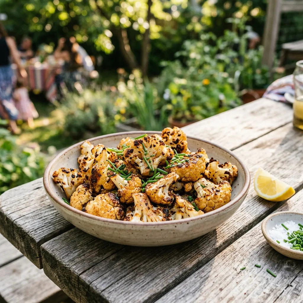 Finished Grilled Spiced Cauliflower dish