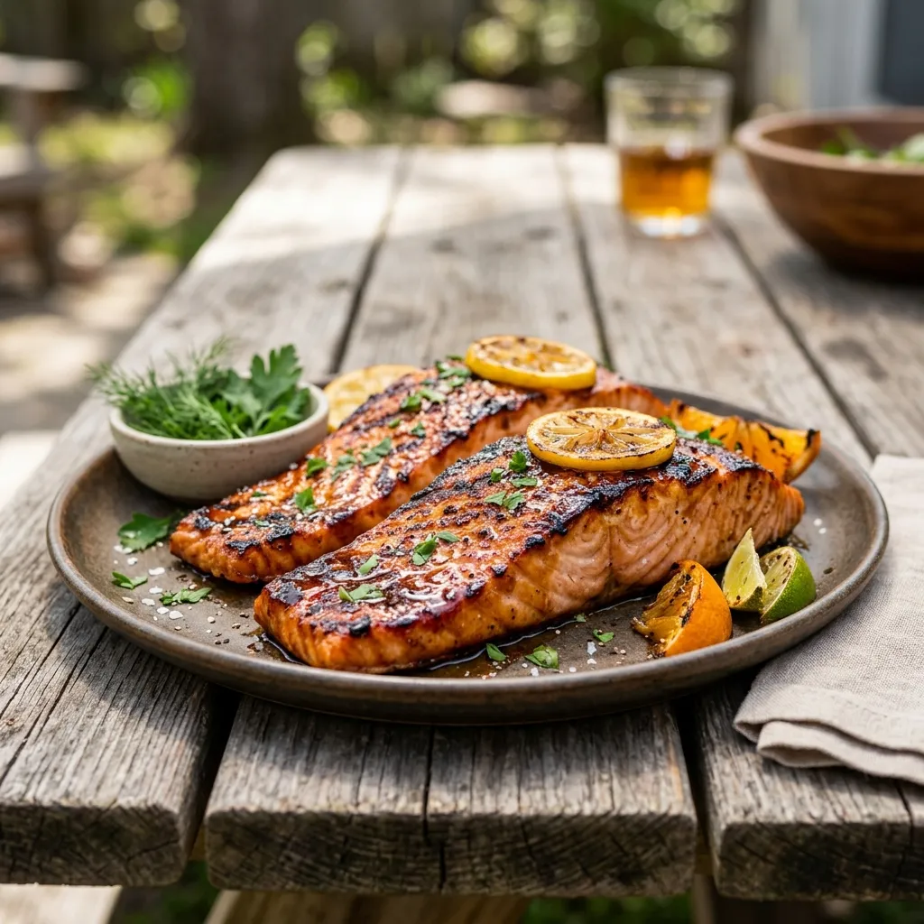 Grilled Whiskey Glazed Salmon