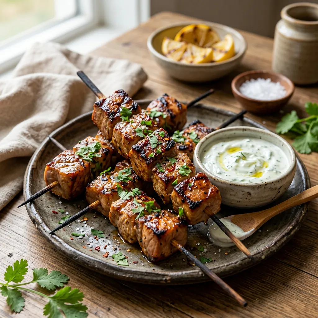 Grilled Yogurt Marinated Pork Kebab Recipe