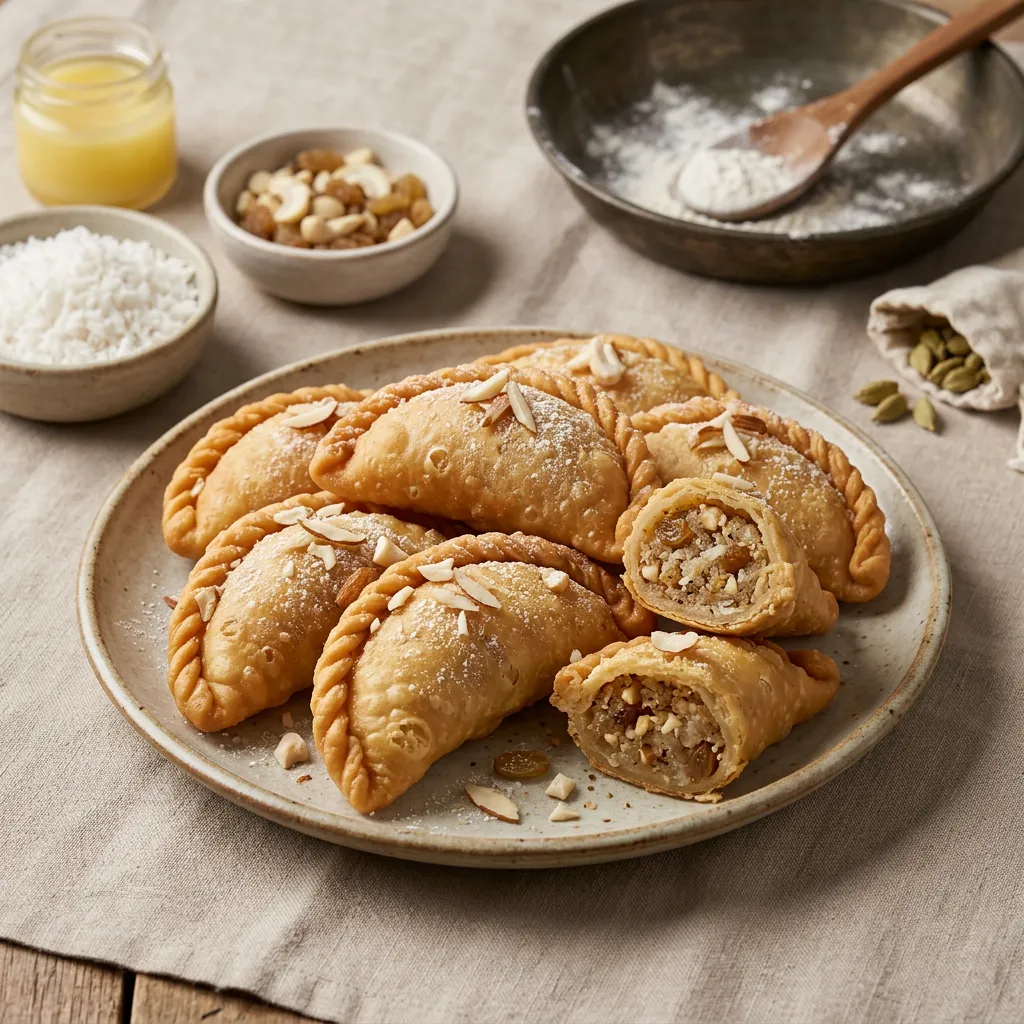 Gujiya With Coconut Filling
