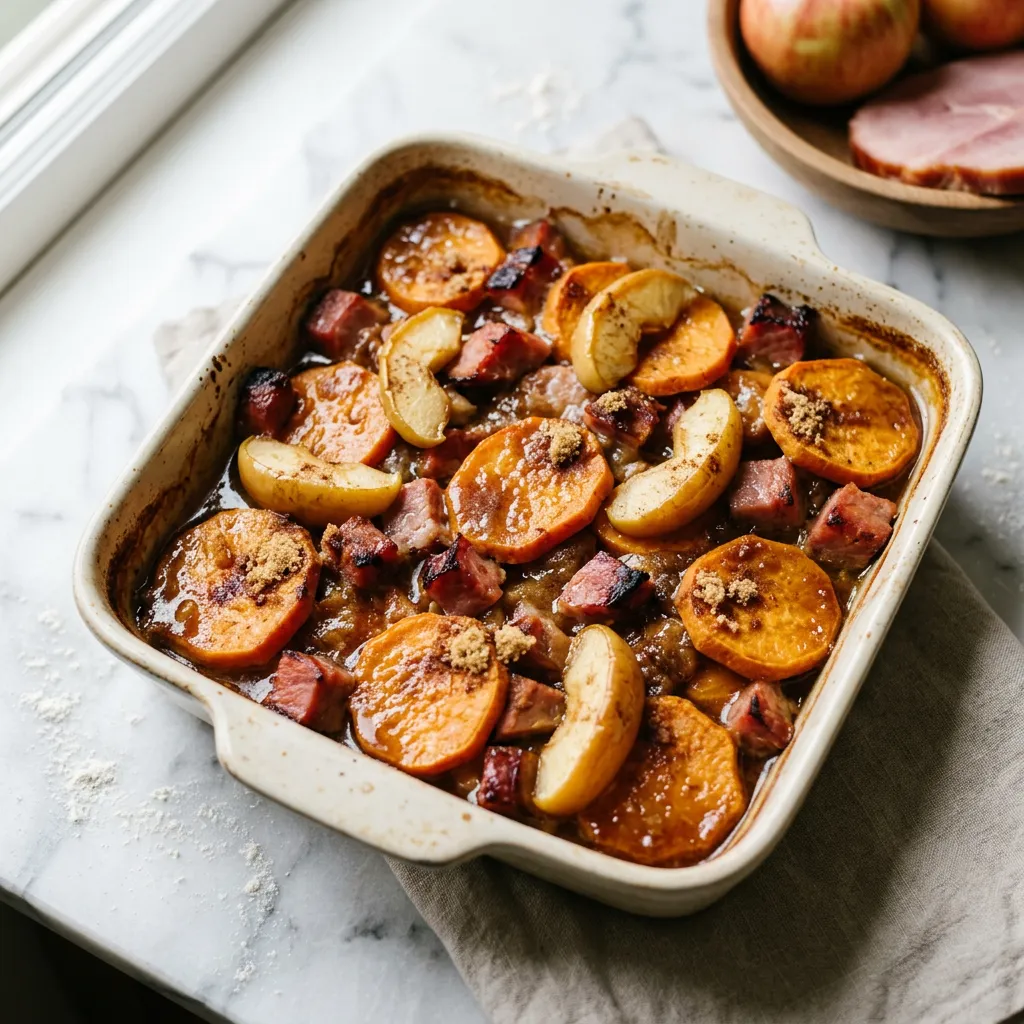 Ham, Apple, and Sweet Potato Bake
