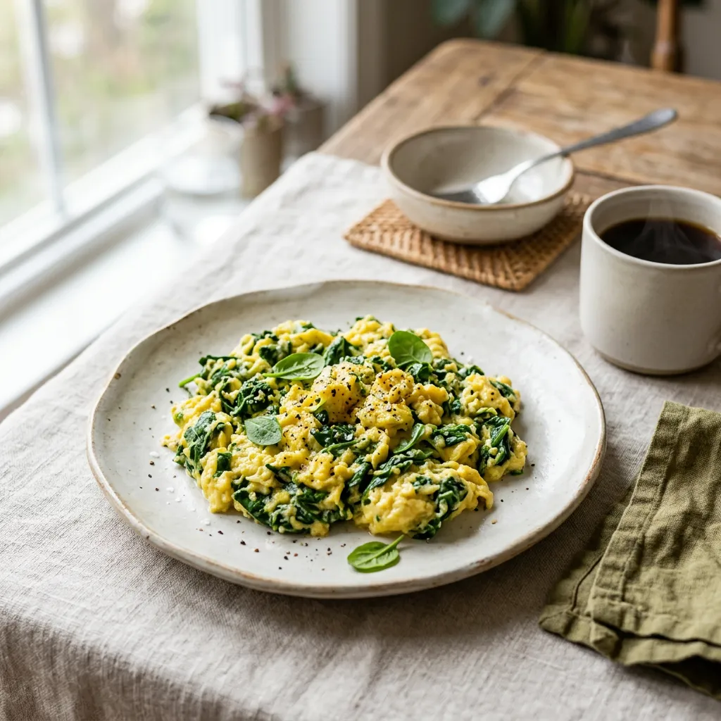 Healthy Spinach Scrambled Eggs