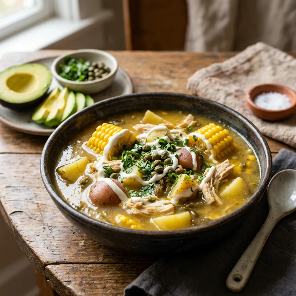 Hearty Ajiaco: Colombian Chicken and Potato Stew