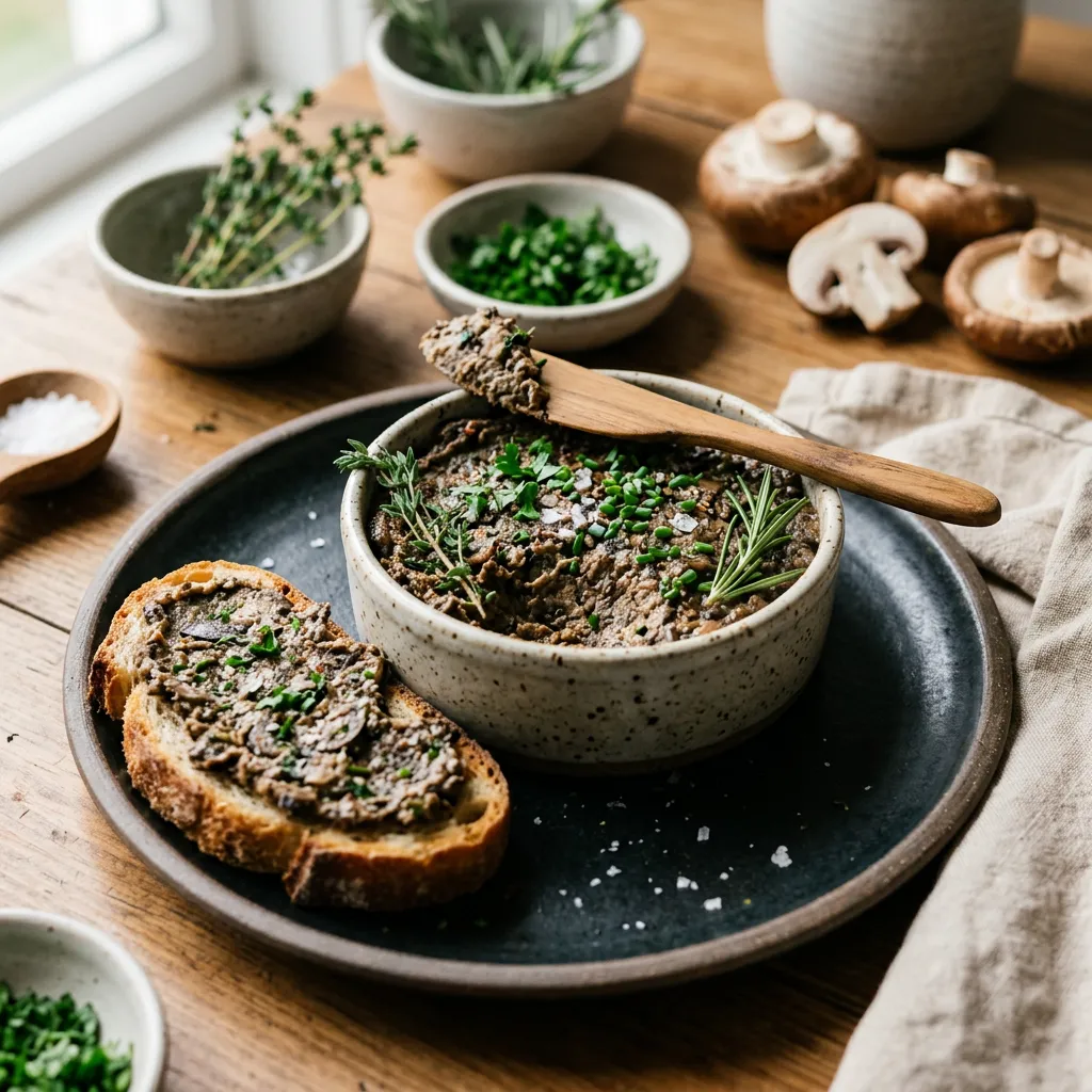 Herbed Vegan Mushroom Pate With Fresh Parsley