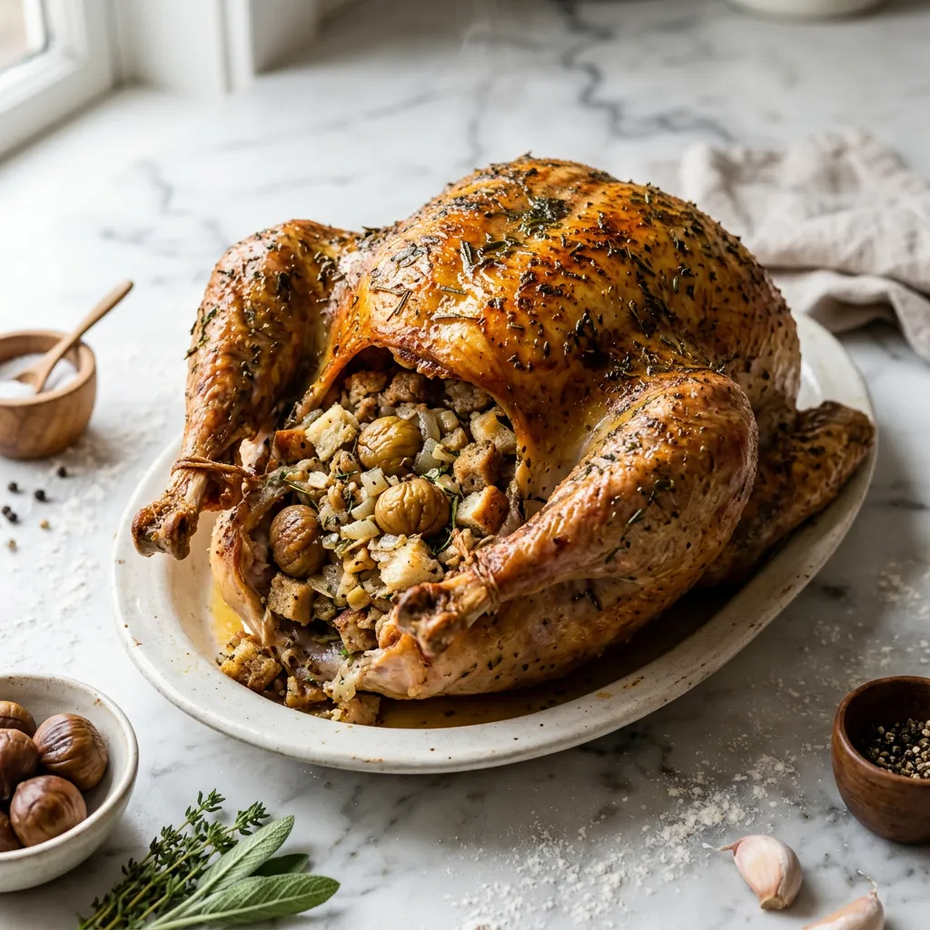 Finished Herby Chestnut Stuffing dish