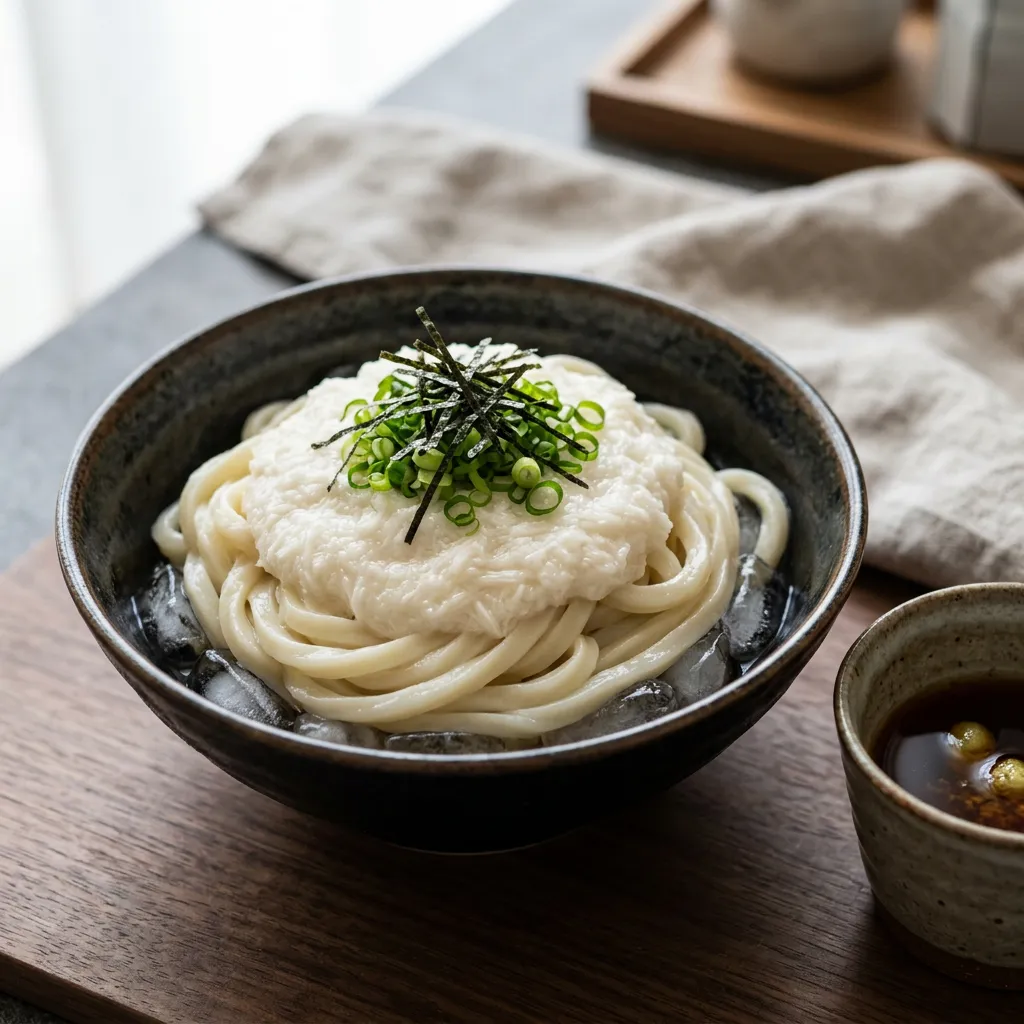 Hiyashi Yamakake Udon (Chilled Udon With Grated Japanese Mountain Yam) Recipe