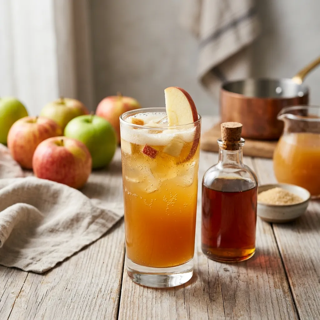 Homemade Apple Soda With Fresh Apple Juice