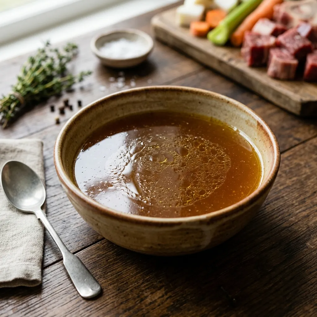 Homemade Beef Bouillon With Vegetables