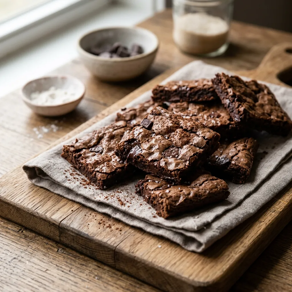 Finished Homemade Brownie Brittle dish
