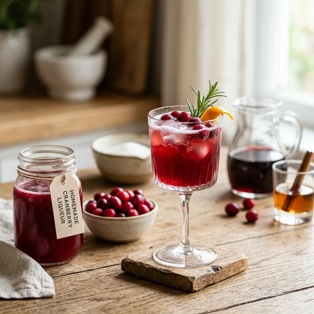 Homemade Cranberry Liqueur