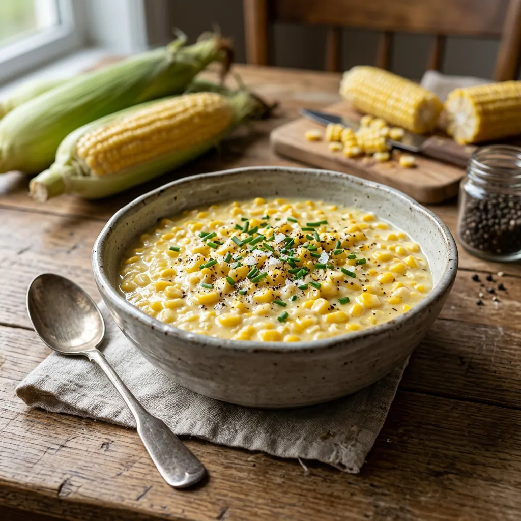 Finished Homemade Cream-Style Corn dish