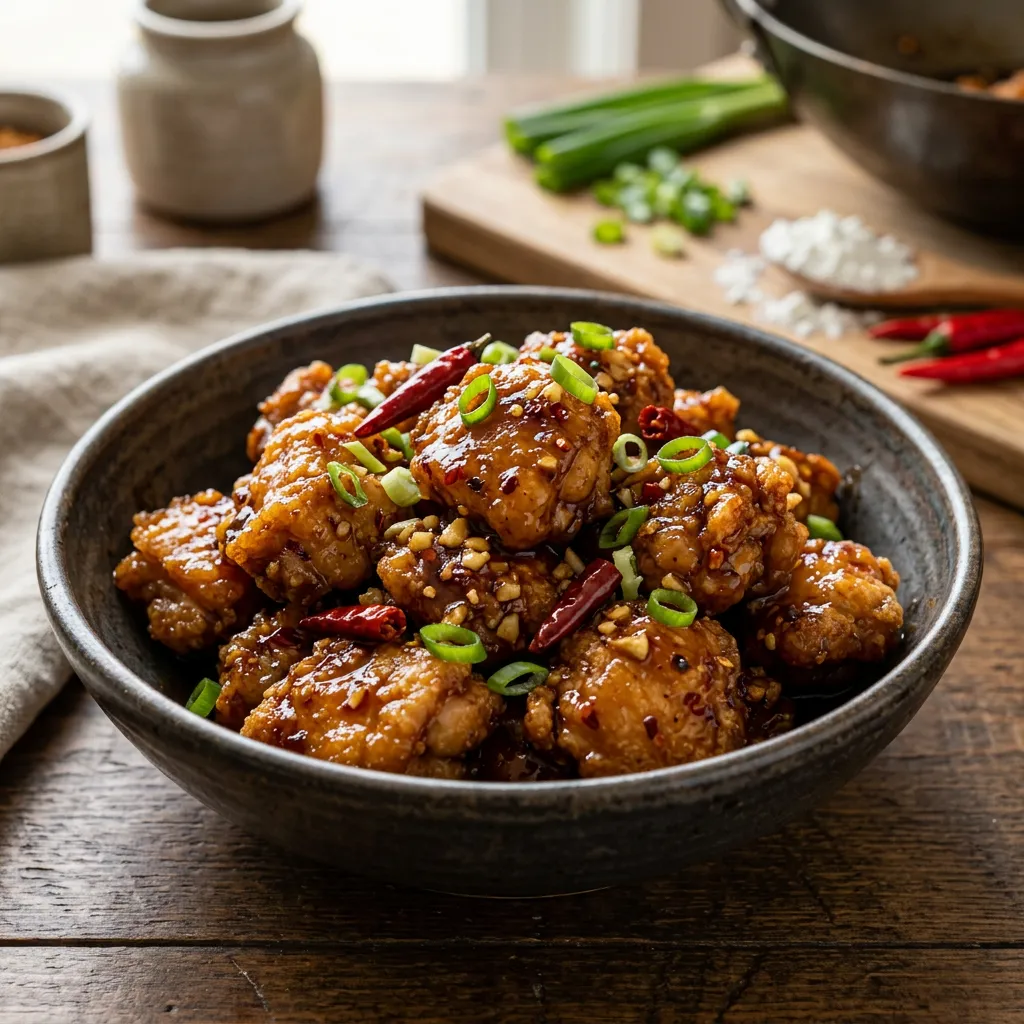 Homemade General Tso's Chicken With Red Chili Peppers