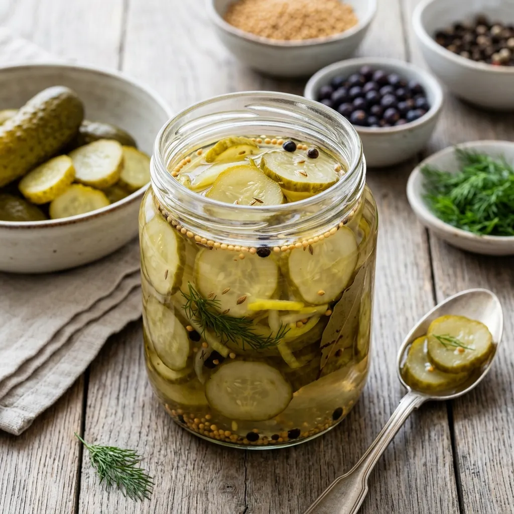 Homemade German Mustard Pickles (Senfgurken)