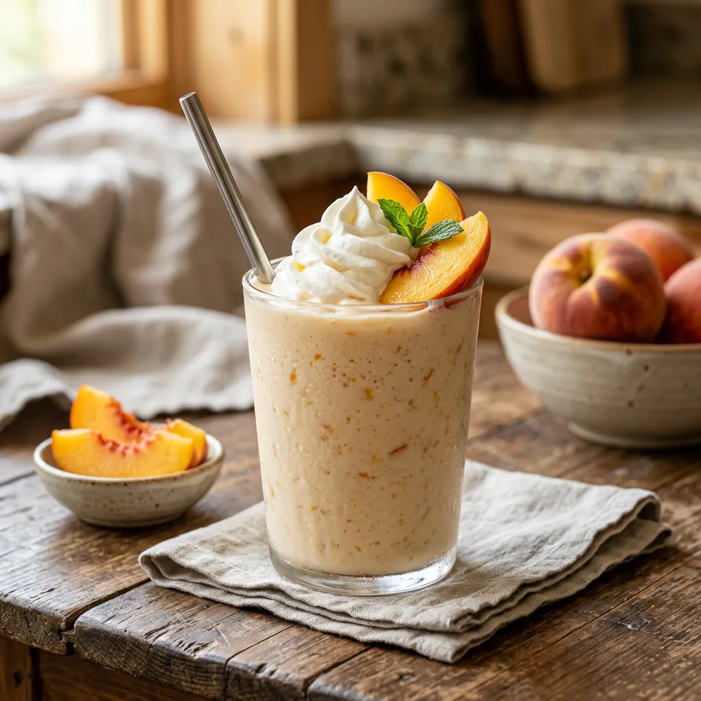 Homemade Peach Milkshake Recipe