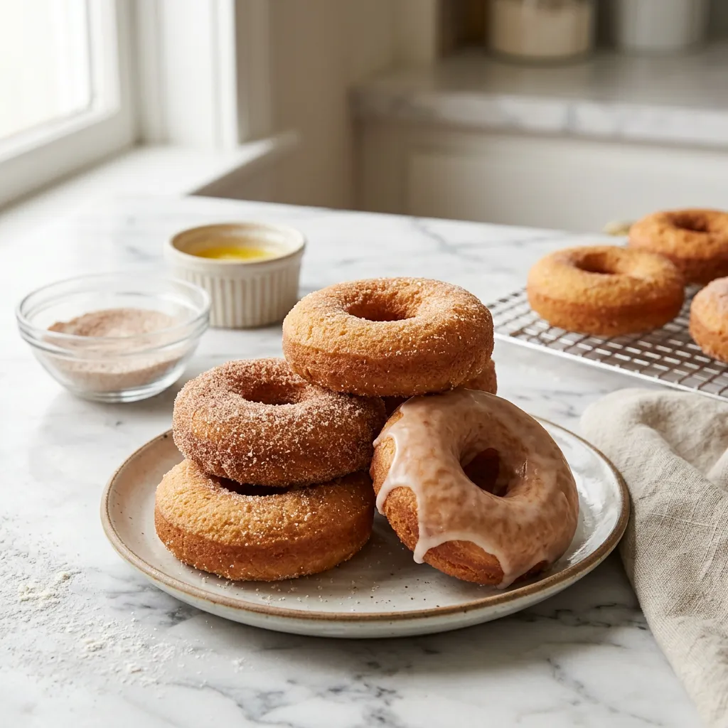 Homemade Plain Cake Doughnuts