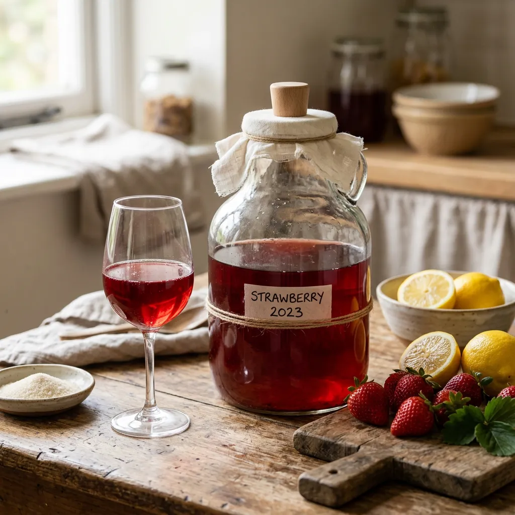 Homemade Strawberry Wine